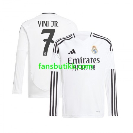 Fotballdrakt Real Madrid Vinicius Junior 7 Hjemmetrøye 2024-2025 Langermet